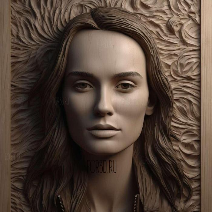 Keira Knightley 2 stl model for CNC